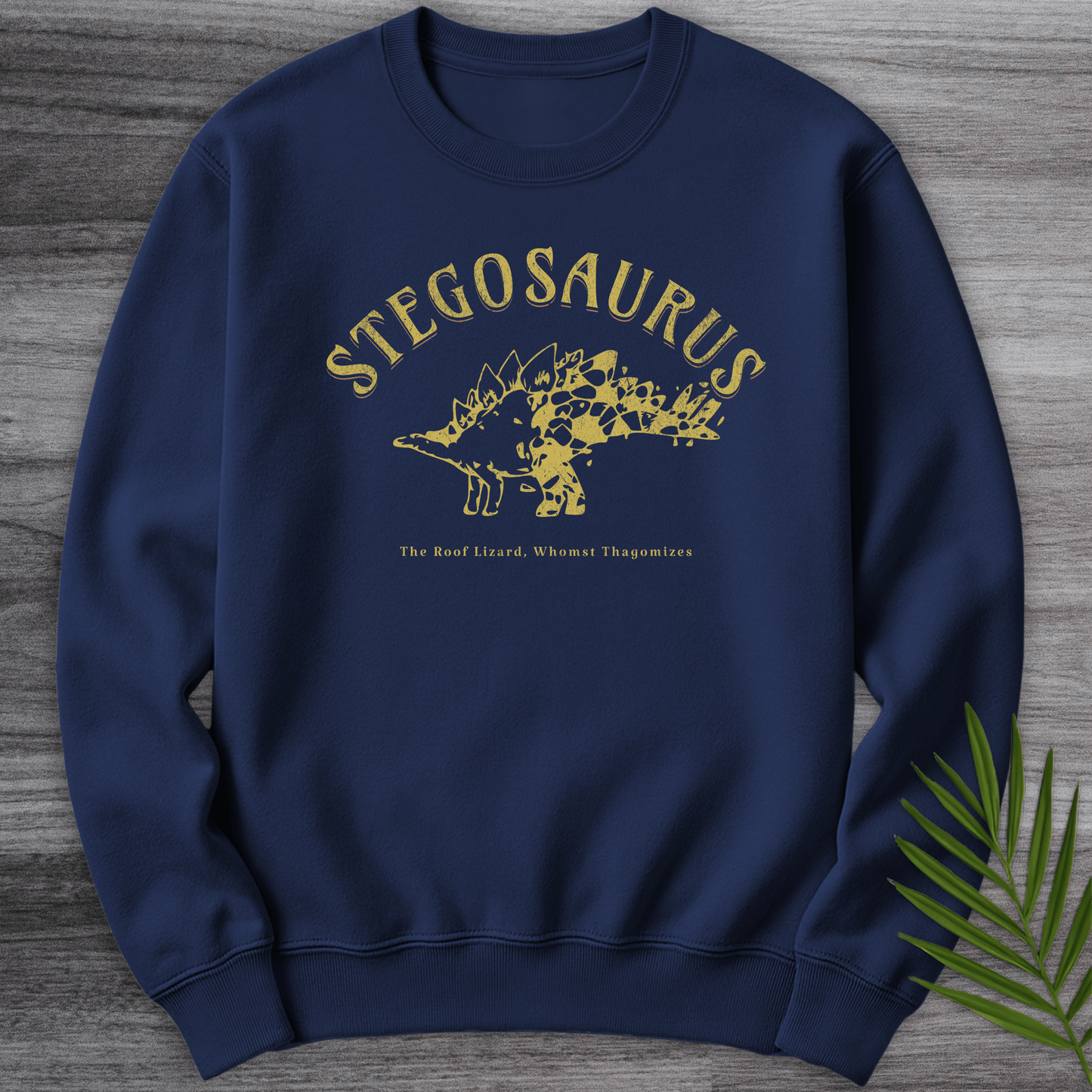 Sweatshirt Navy / S Stegosaurus Whomst Thagomizes Crewneck