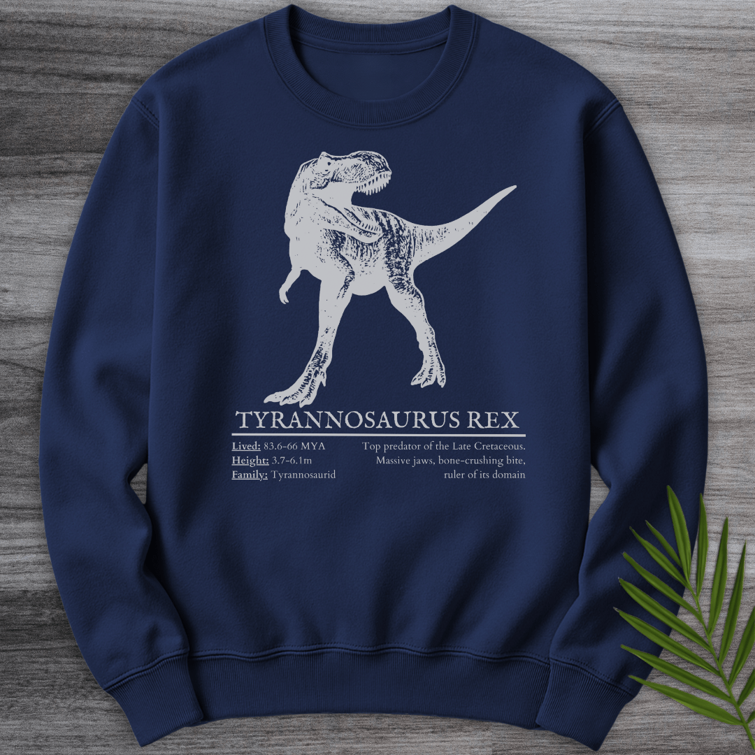 Sweatshirt Navy / S T.Rex Tyrant Lizard King Crewneck