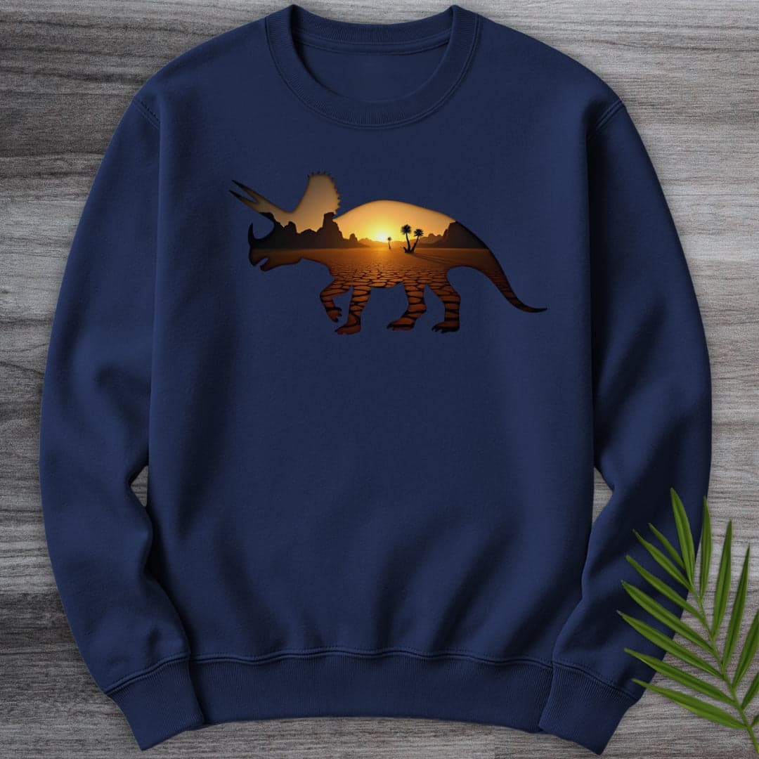 Sweatshirt Navy / S Triceratops Environment Silhouette Crewneck