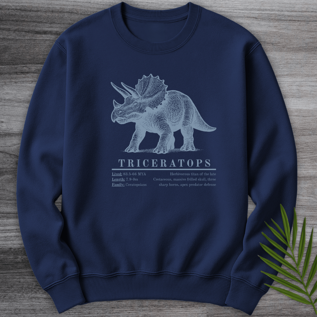 Sweatshirt Navy / S Triceratops Herbivorous Titan Crewneck