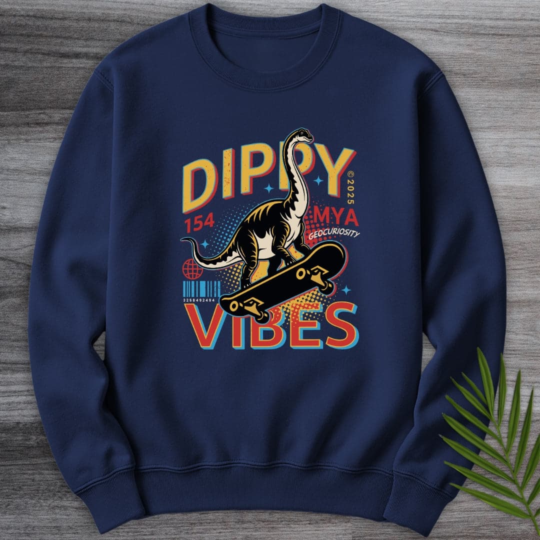 Sweatshirt Navy / S Vintage Dippy Vibes Crewneck