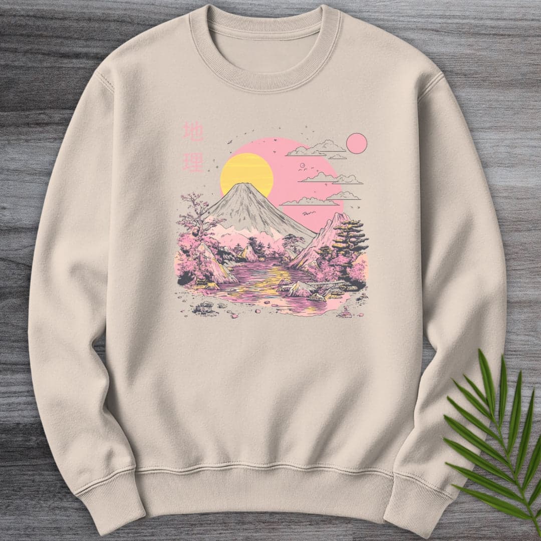 Sweatshirt Sand / S 1980's Geography Aesthetic Graphic Crewneck