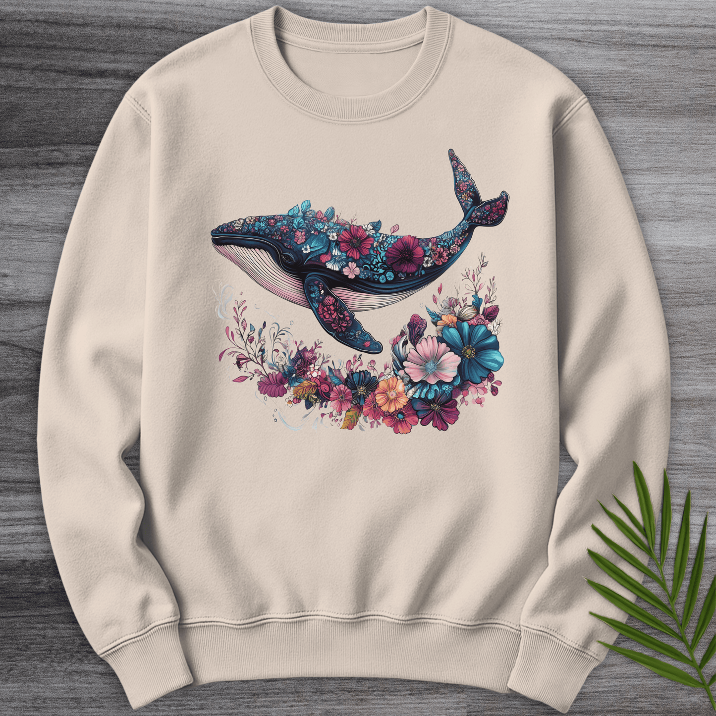 Sweatshirt Sand / S Blossom Marine Whale Crewneck