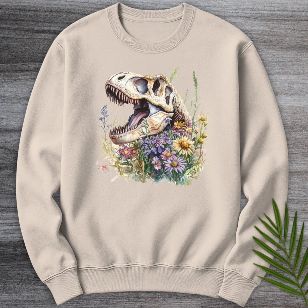 Sweatshirt Sand / S Blossoming T.rex Fossil Crewneck