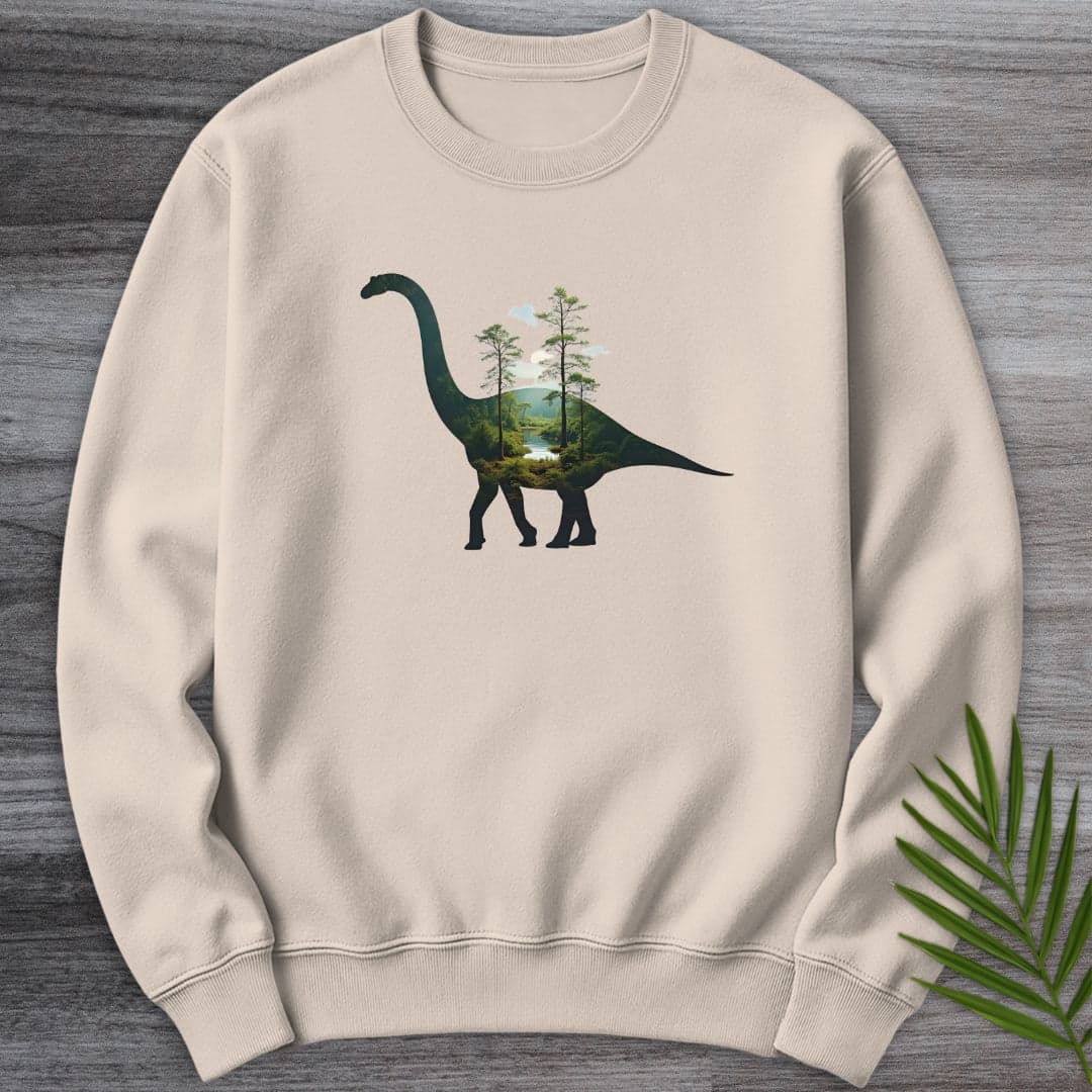 Sweatshirt Sand / S Brachiosaurus Environment Silhouette Crewneck