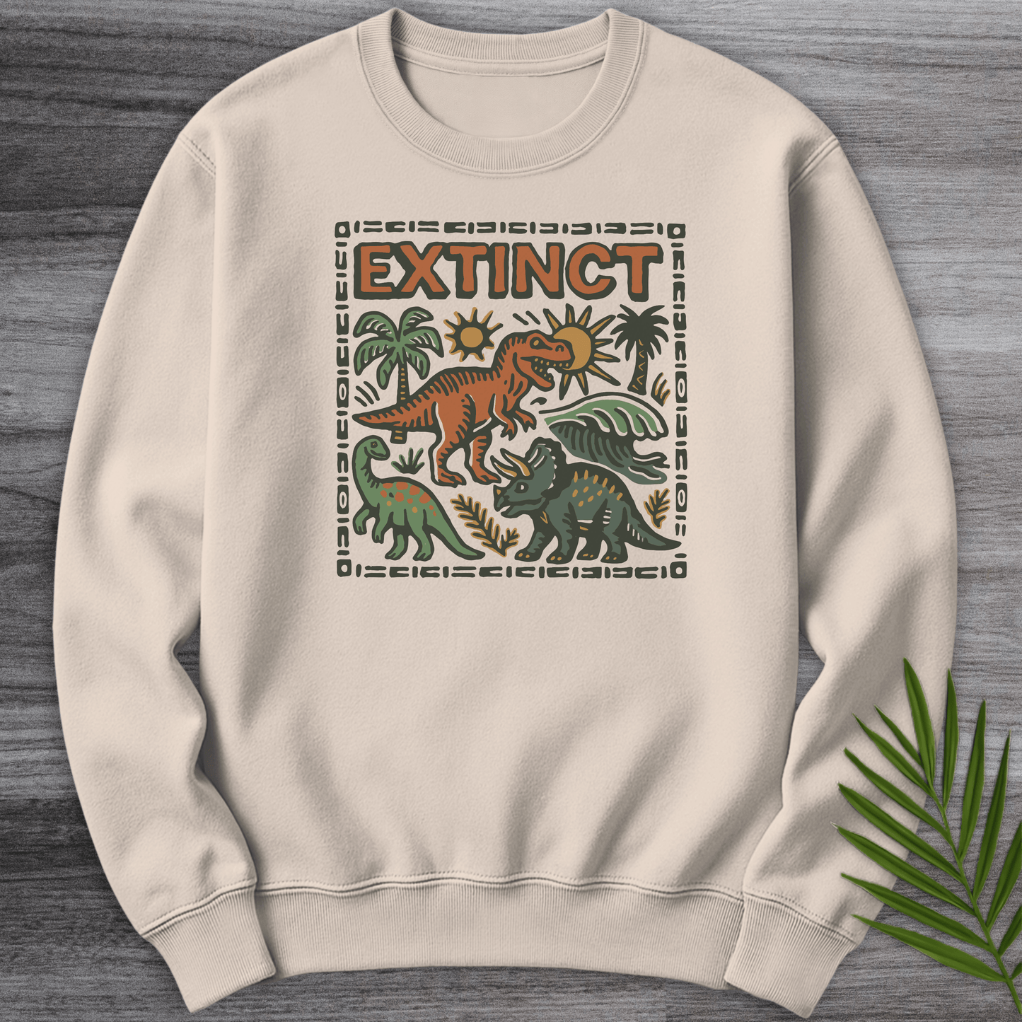 Sweatshirt Sand / S Cretaceous Extinct Nature Crewneck