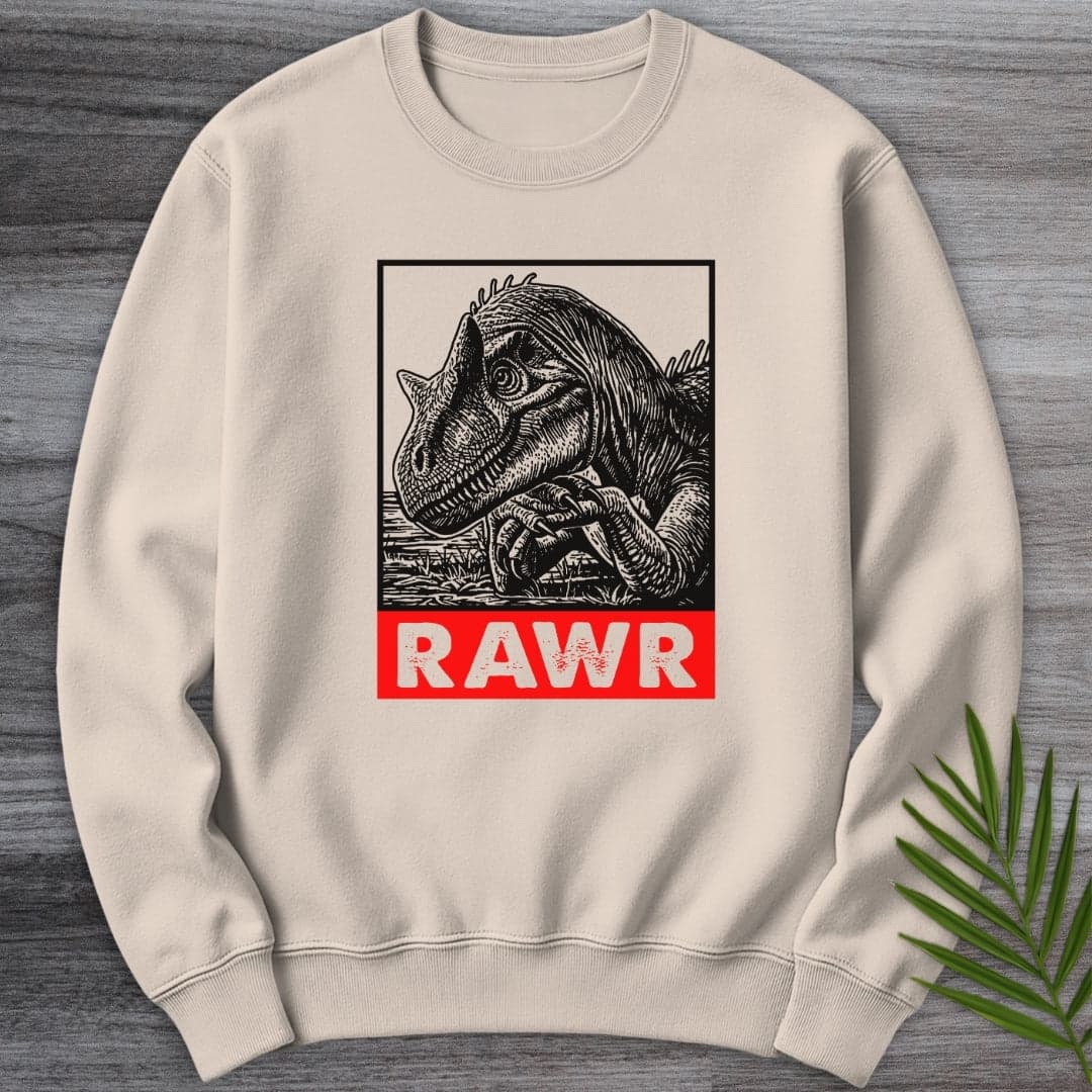 Sweatshirt Sand / S Dino Rawr Crewneck