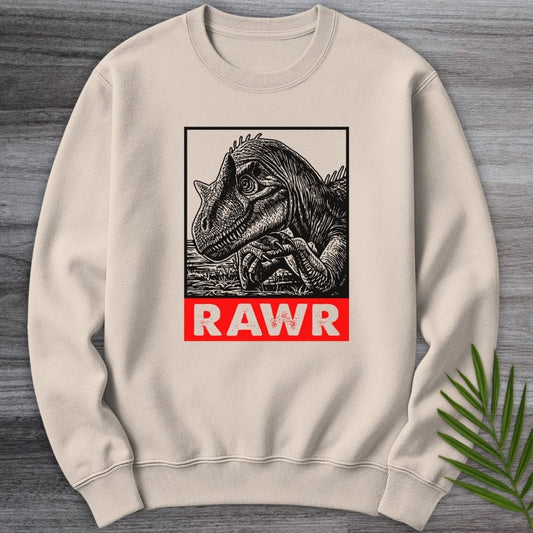 Sweatshirt Sand / S Dino Rawr Crewneck
