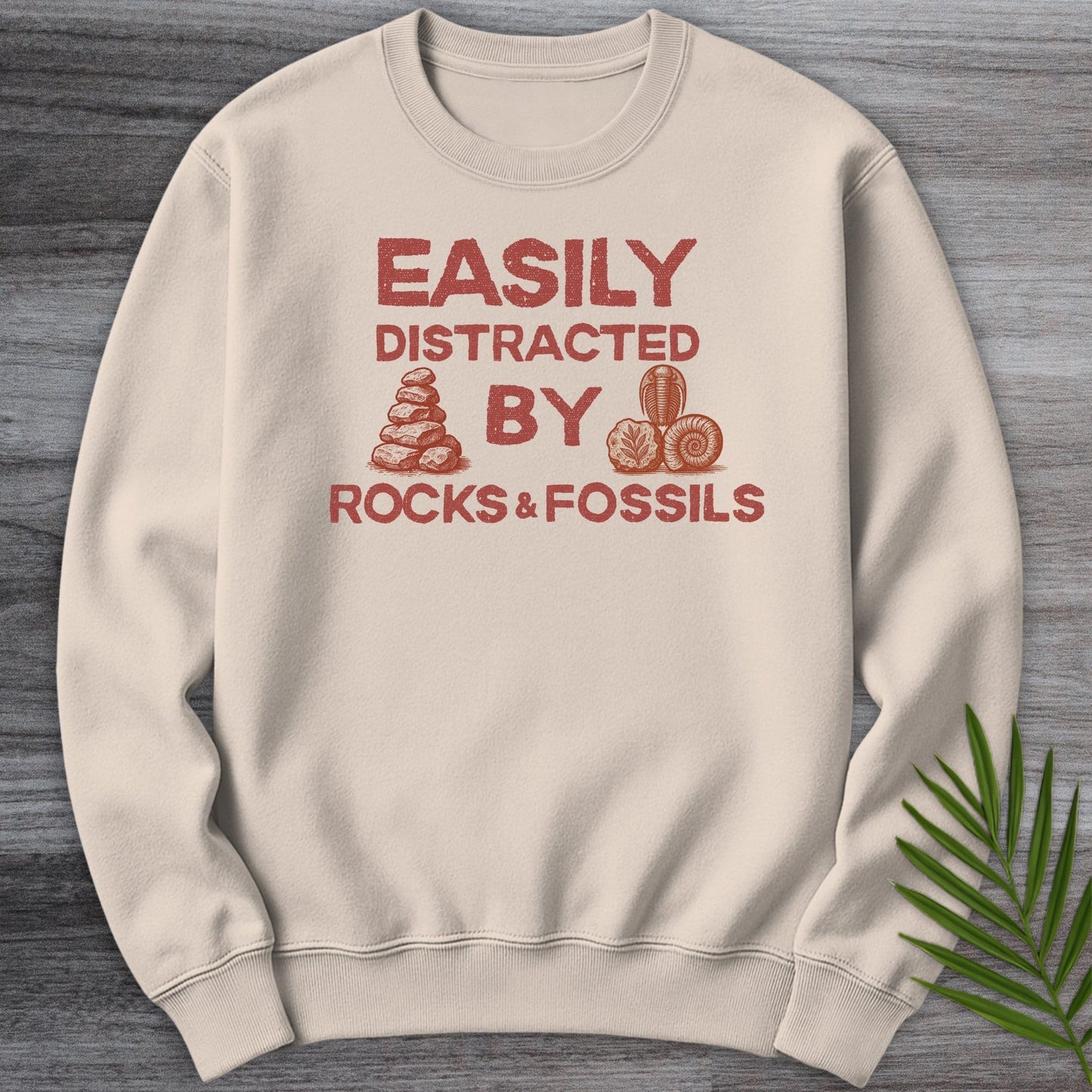 Sweatshirt Sand / S Distracted by Rocks & Fossils Crewneck