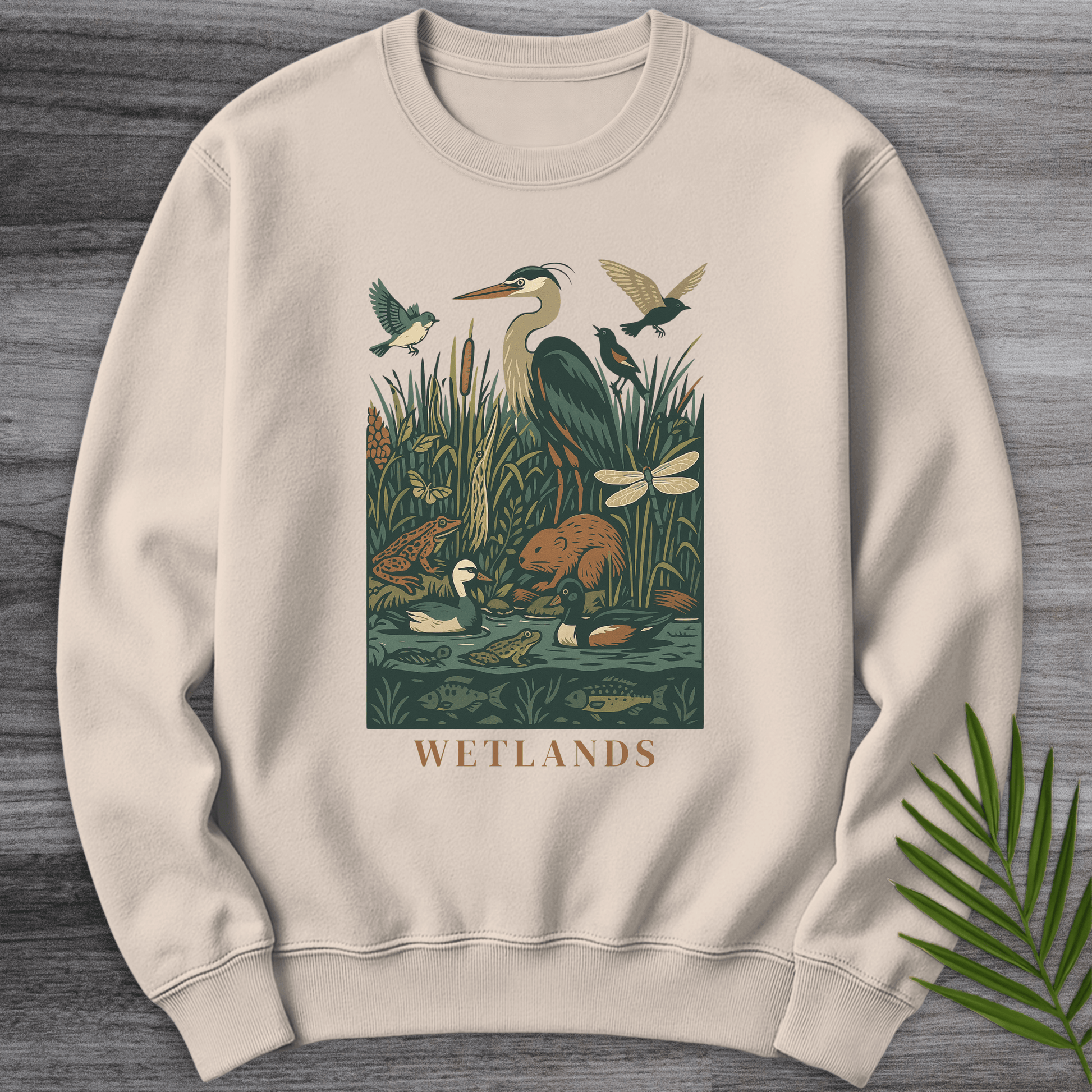 Sweatshirt Sand / S Freshwater Wetland Environment Crewneck