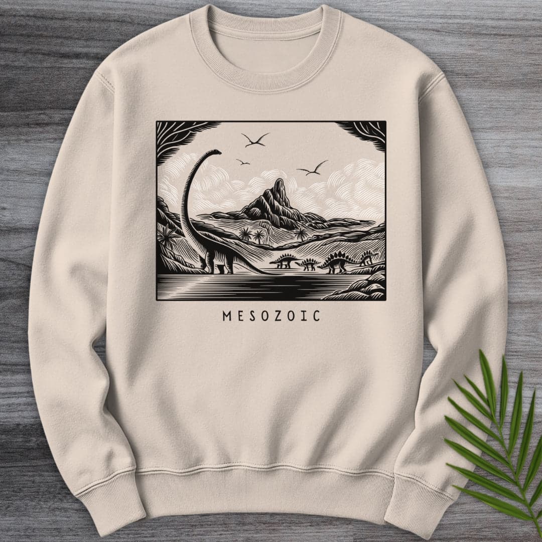 Sweatshirt Sand / S Into the Mesozoic Linocut Crewneck