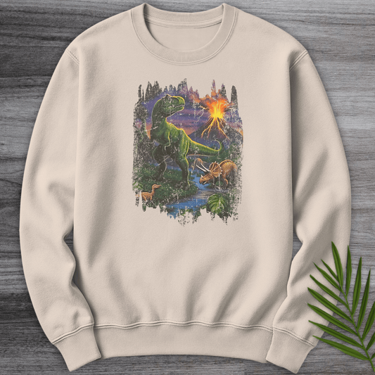 Sweatshirt Sand / S Nostalgic 90' S Volcanic Dino Crewneck