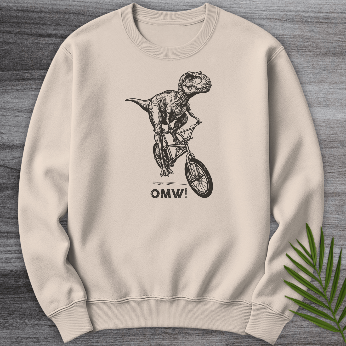 Sweatshirt Sand / S O M W! Dino on Wheels Crewneck