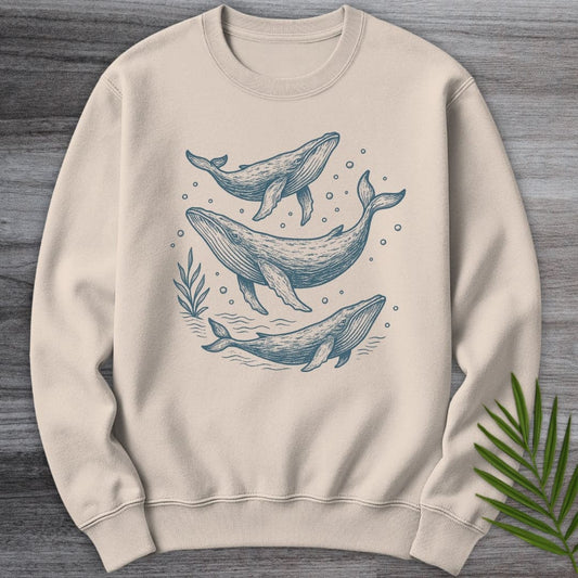 Sweatshirt Sand / S Oceanic Whale Mammal Crewneck