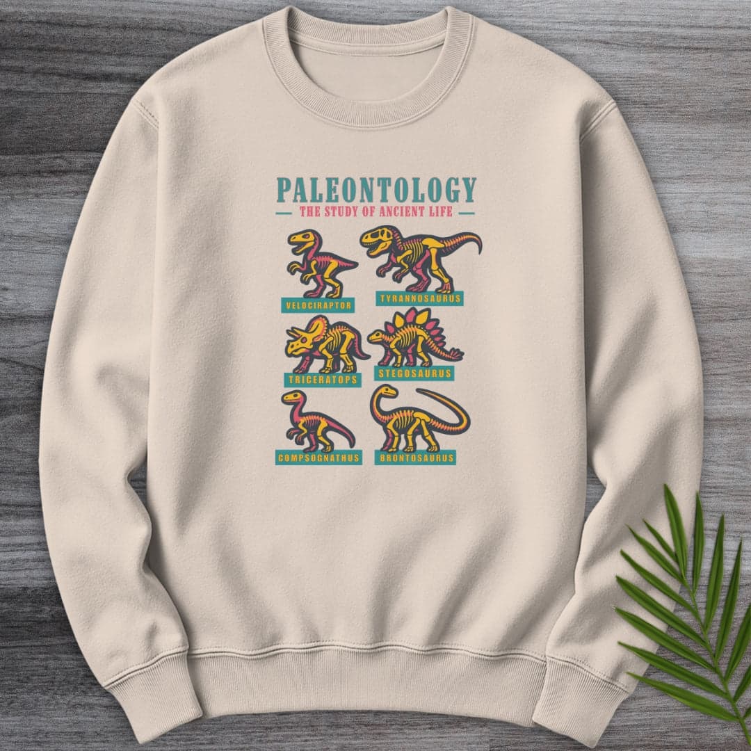 Sweatshirt Sand / S Paleontology Vintage Fossil Names Crewneck