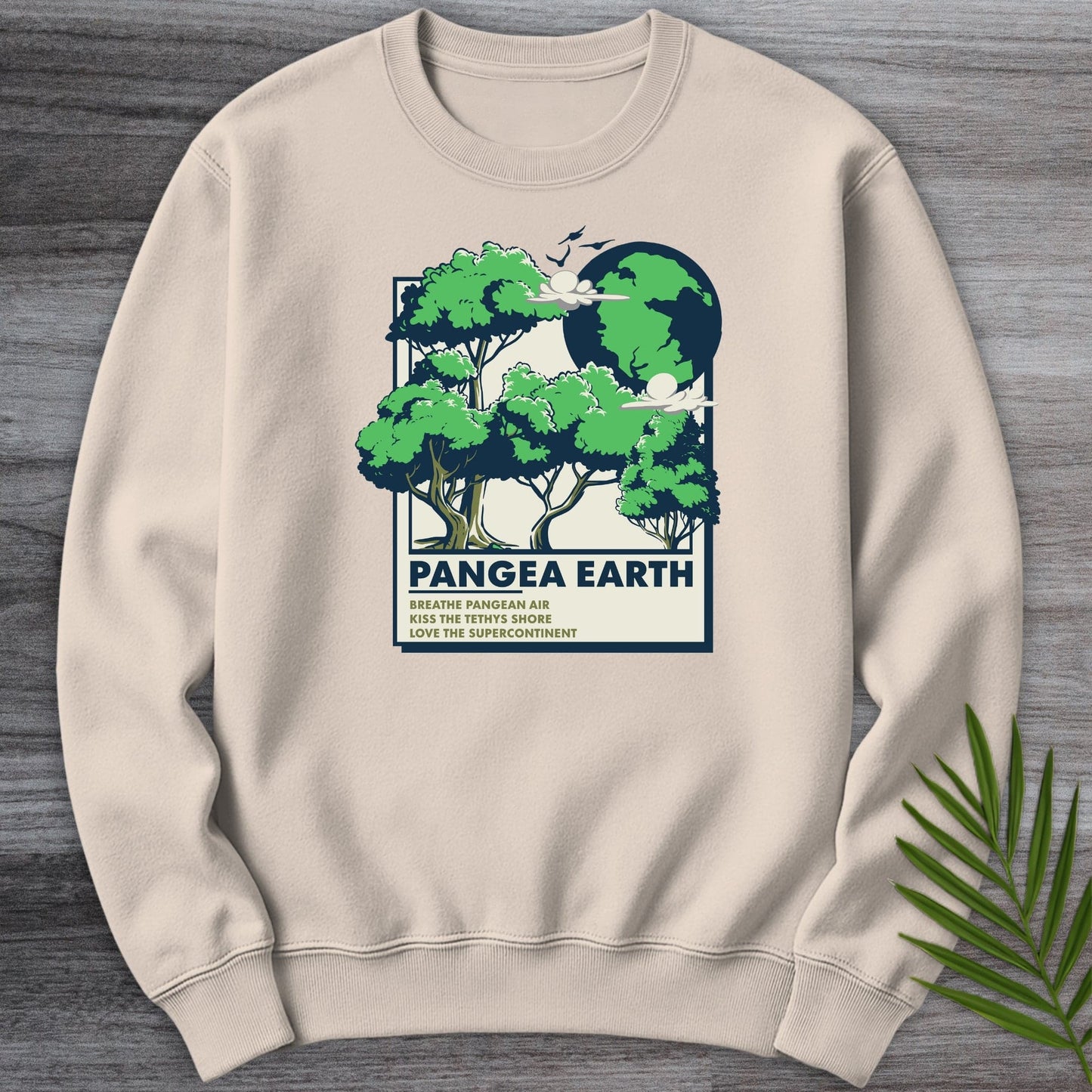 Sweatshirt Sand / S Pangea Earth Illustration Crewneck