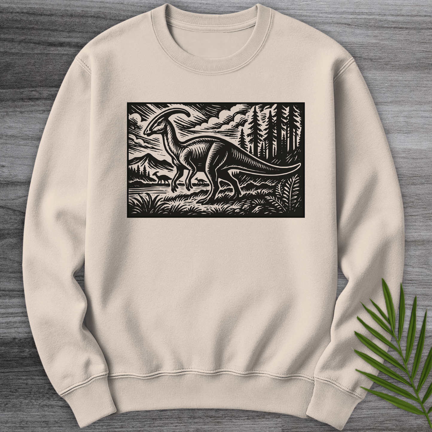 Sweatshirt Sand / S Parasaurolophus Forest Wanderer Crewneck