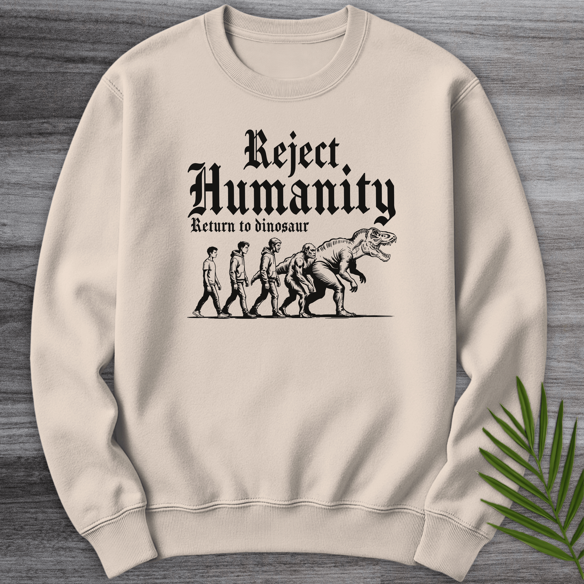 Sweatshirt Sand / S Reject Humanity, Return to Dino Crewneck