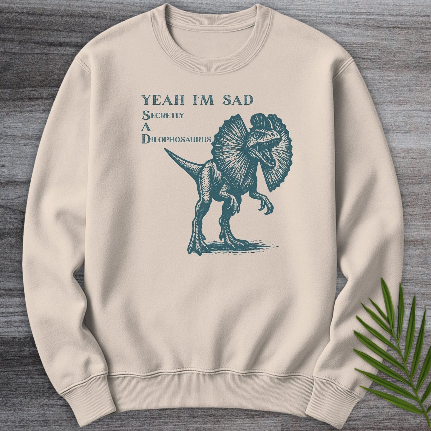 Sweatshirt Sand / S Secretly A Dilophosaurus (SAD) Crewneck