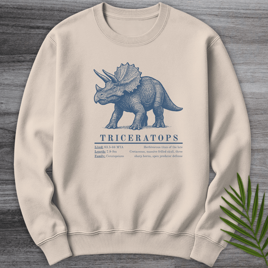 Sweatshirt Sand / S Triceratops Herbivorous Titan Crewneck