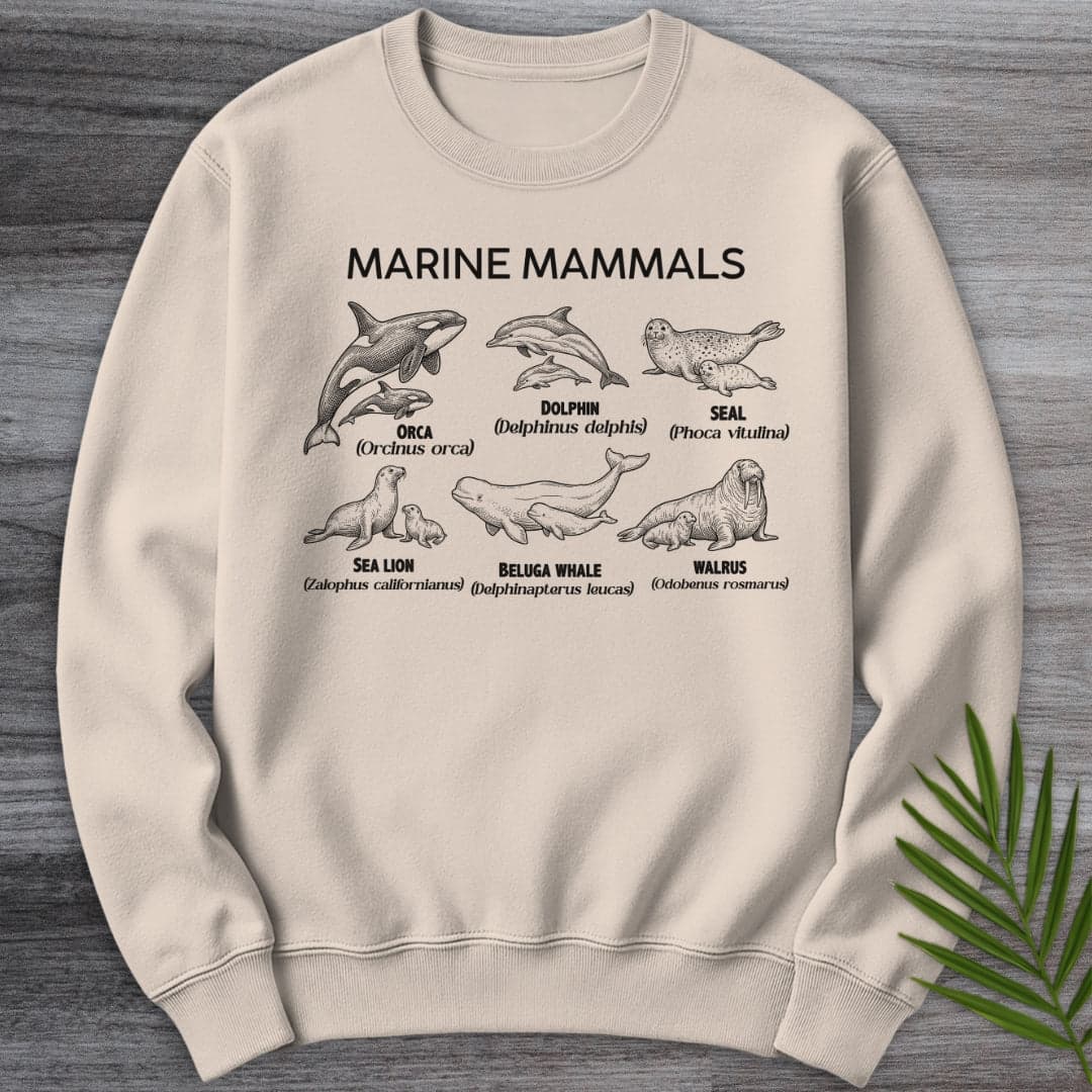 Sweatshirt Sand / S Vintage Marine Mammals Crewneck