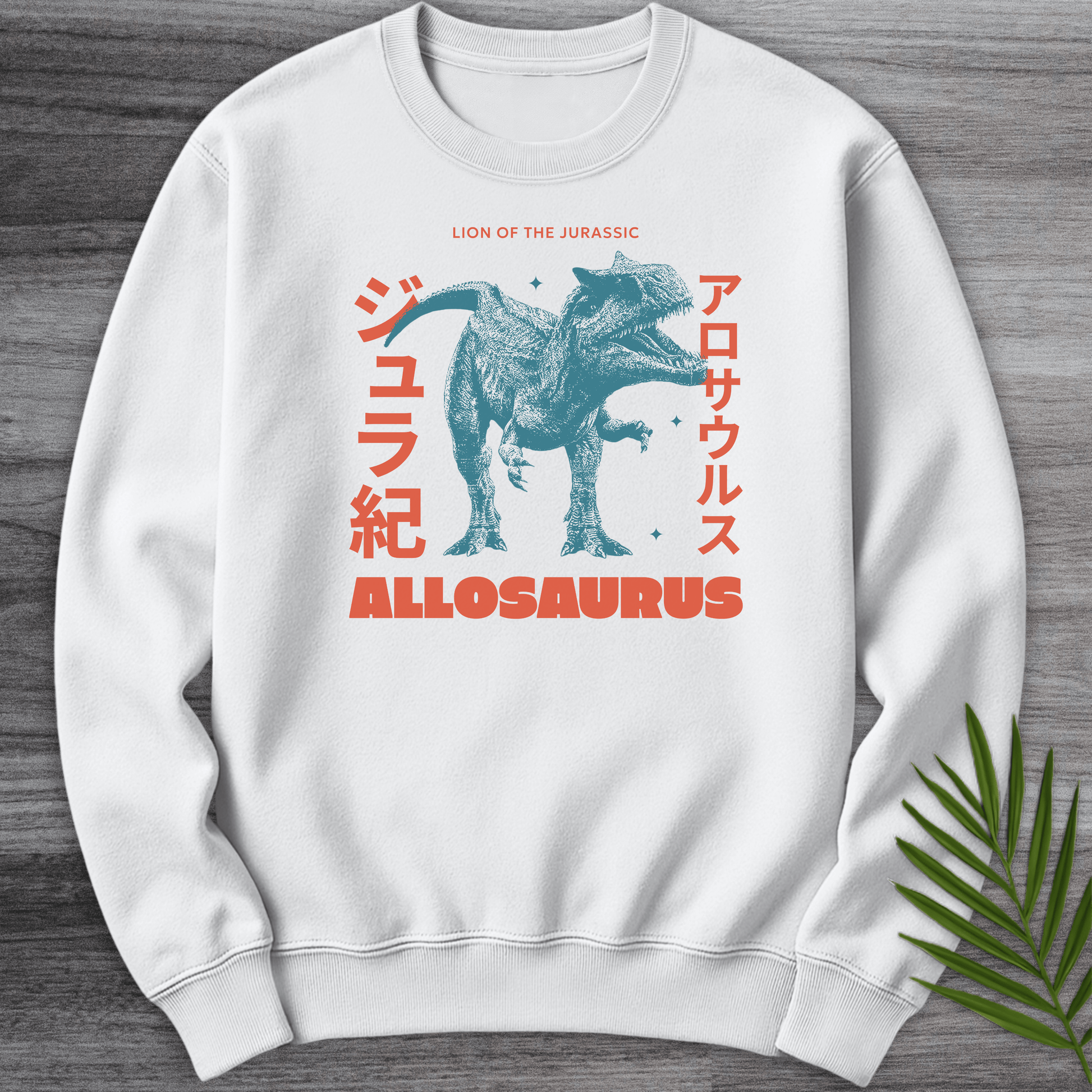 Sweatshirt White / S Allosaurus Japanese Vintage Crewneck