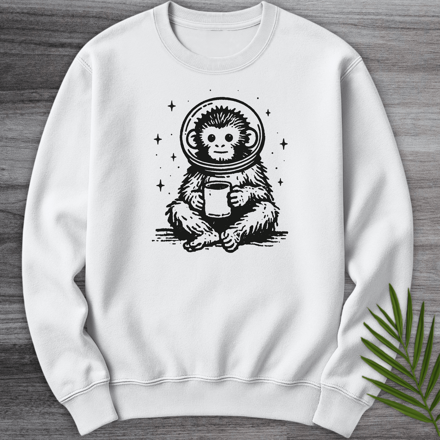 Sweatshirt White / S Astro Coffee Monkey Crewneck