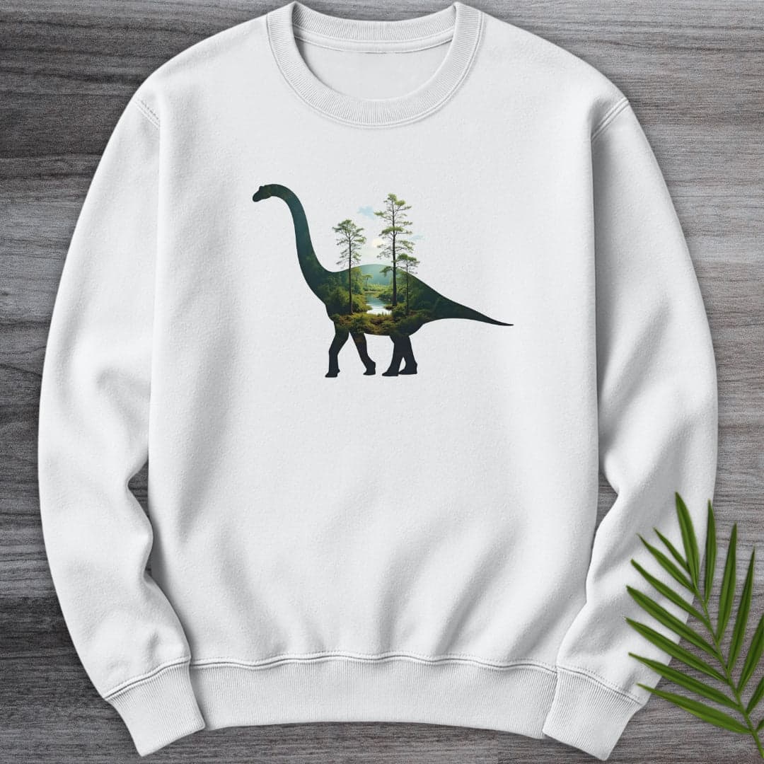 Sweatshirt White / S Brachiosaurus Environment Silhouette Crewneck