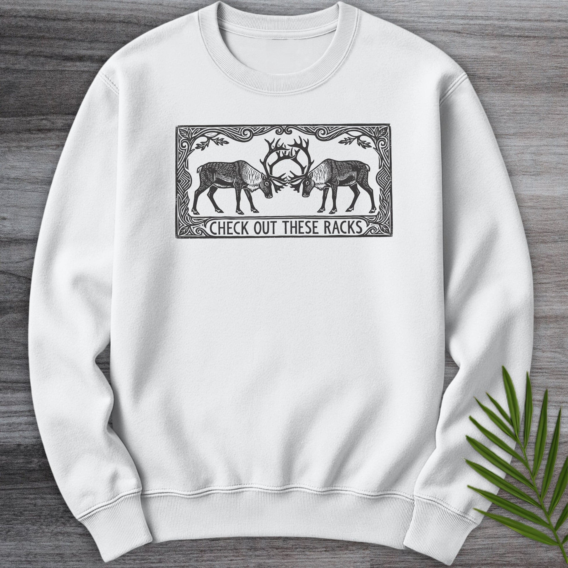 Sweatshirt White / S Check Out These Racks Crewneck
