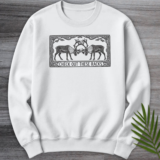 Sweatshirt White / S Check Out These Racks Crewneck
