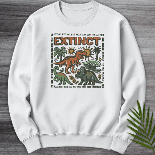 Sweatshirt White / S Cretaceous Extinct Nature Crewneck