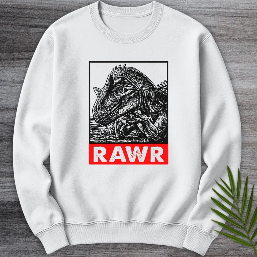 Sweatshirt White / S Dino Rawr Crewneck