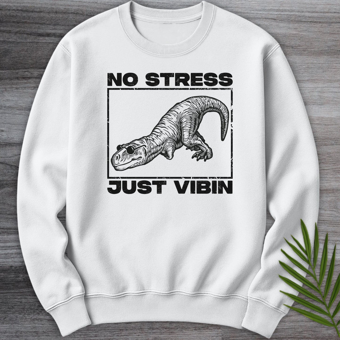 Sweatshirt White / S Distressed and No Stress Crewneck
