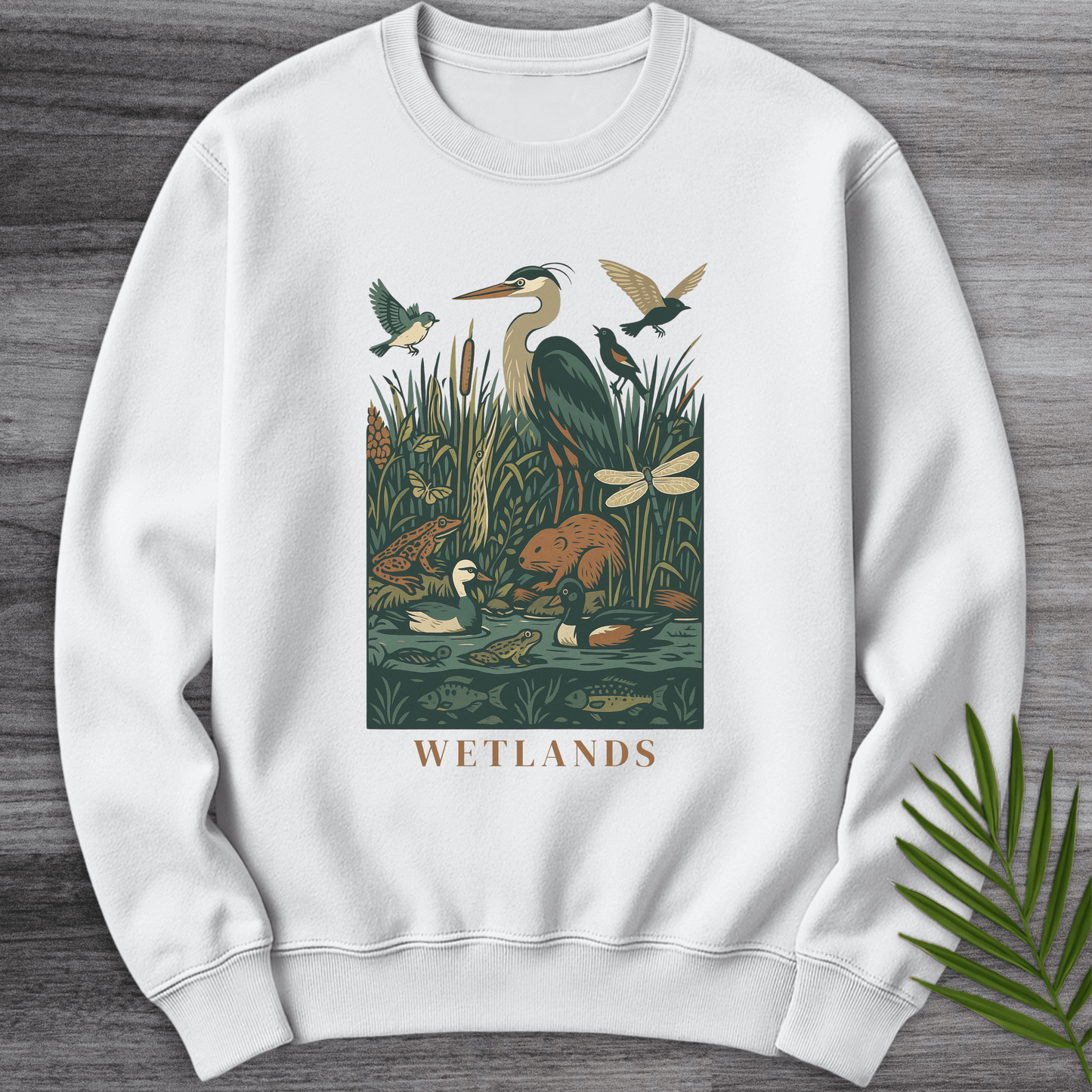 Sweatshirt White / S Freshwater Wetland Environment Crewneck