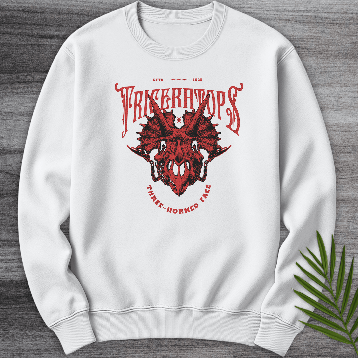 Sweatshirt White / S Gothic Three-Horned Face Crewneck