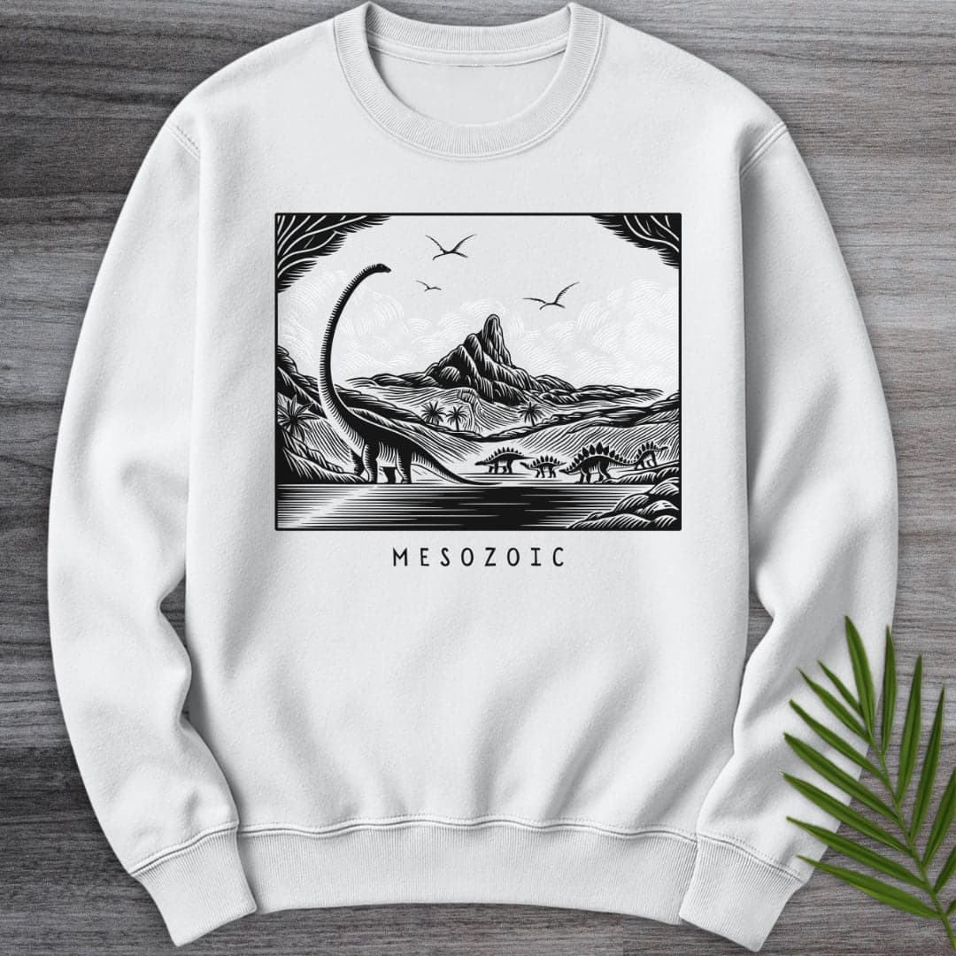 Sweatshirt White / S Into the Mesozoic Linocut Crewneck