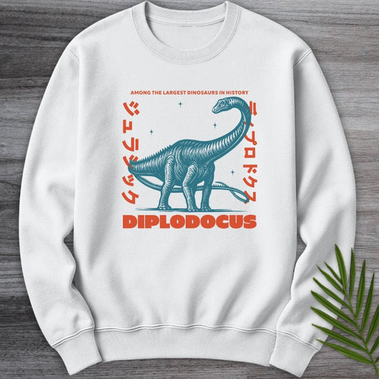Sweatshirt White / S Japanese Vintage Diplodocus Crewneck