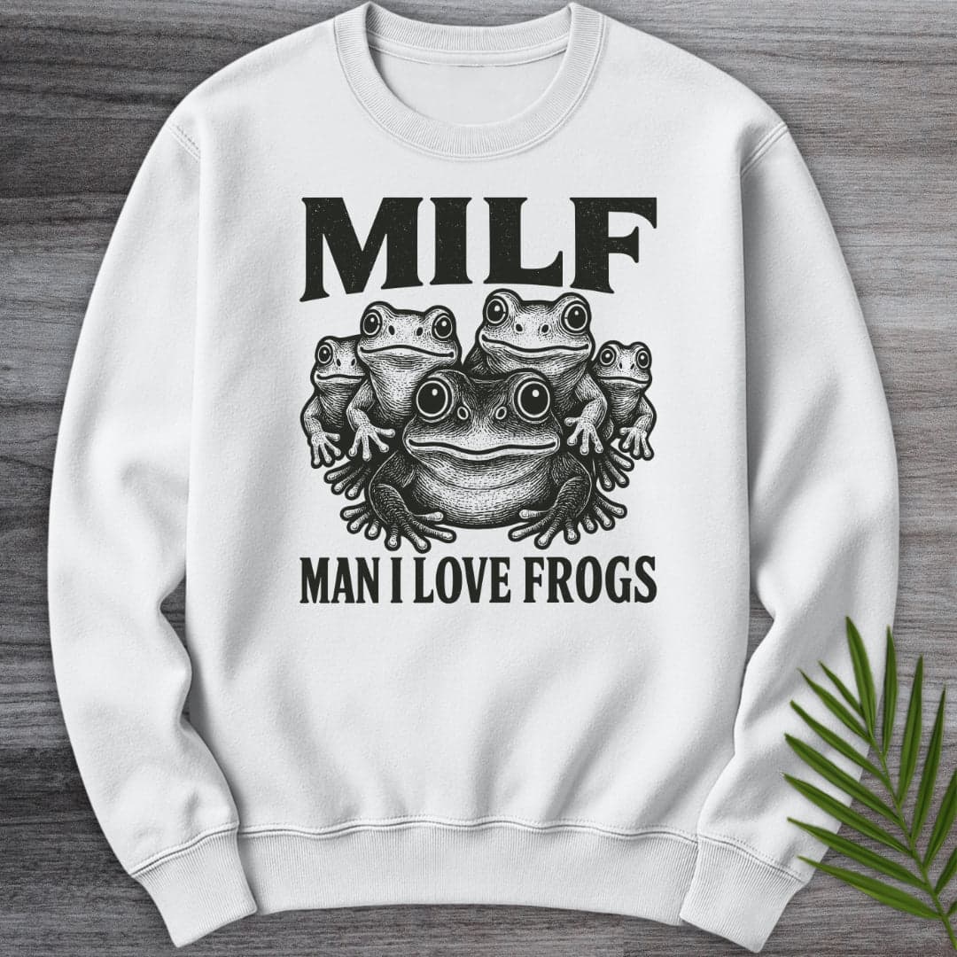 Sweatshirt White / S Man I Love Frogs Crewneck