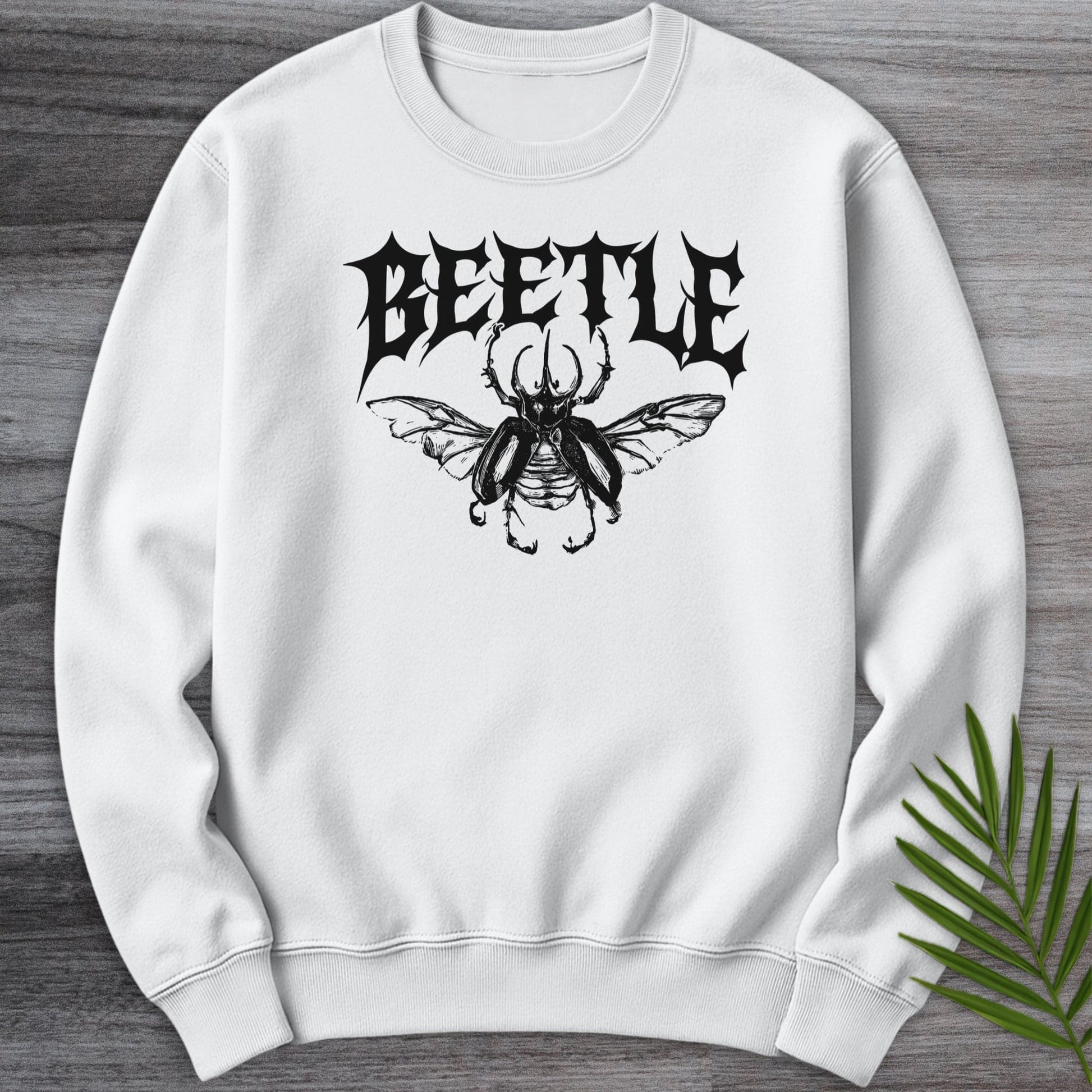 Sweatshirt White / S Metal Open Winged Beetle Crewneck