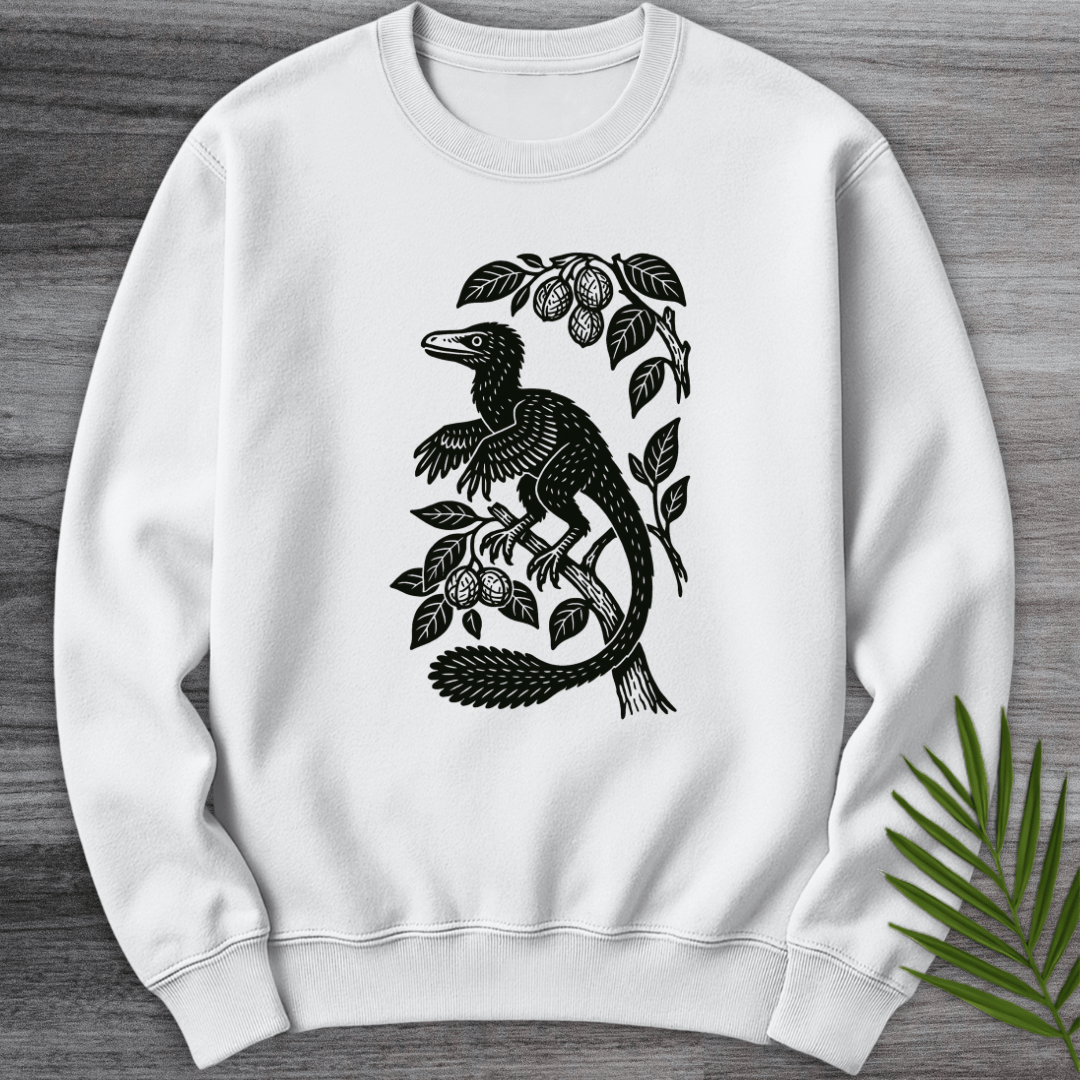 Sweatshirt White / S Microraptor Among Leaves Crewneck