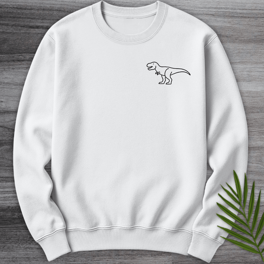 Sweatshirt White / S Minimalist Tyrannosaurus Line-Art Crewneck