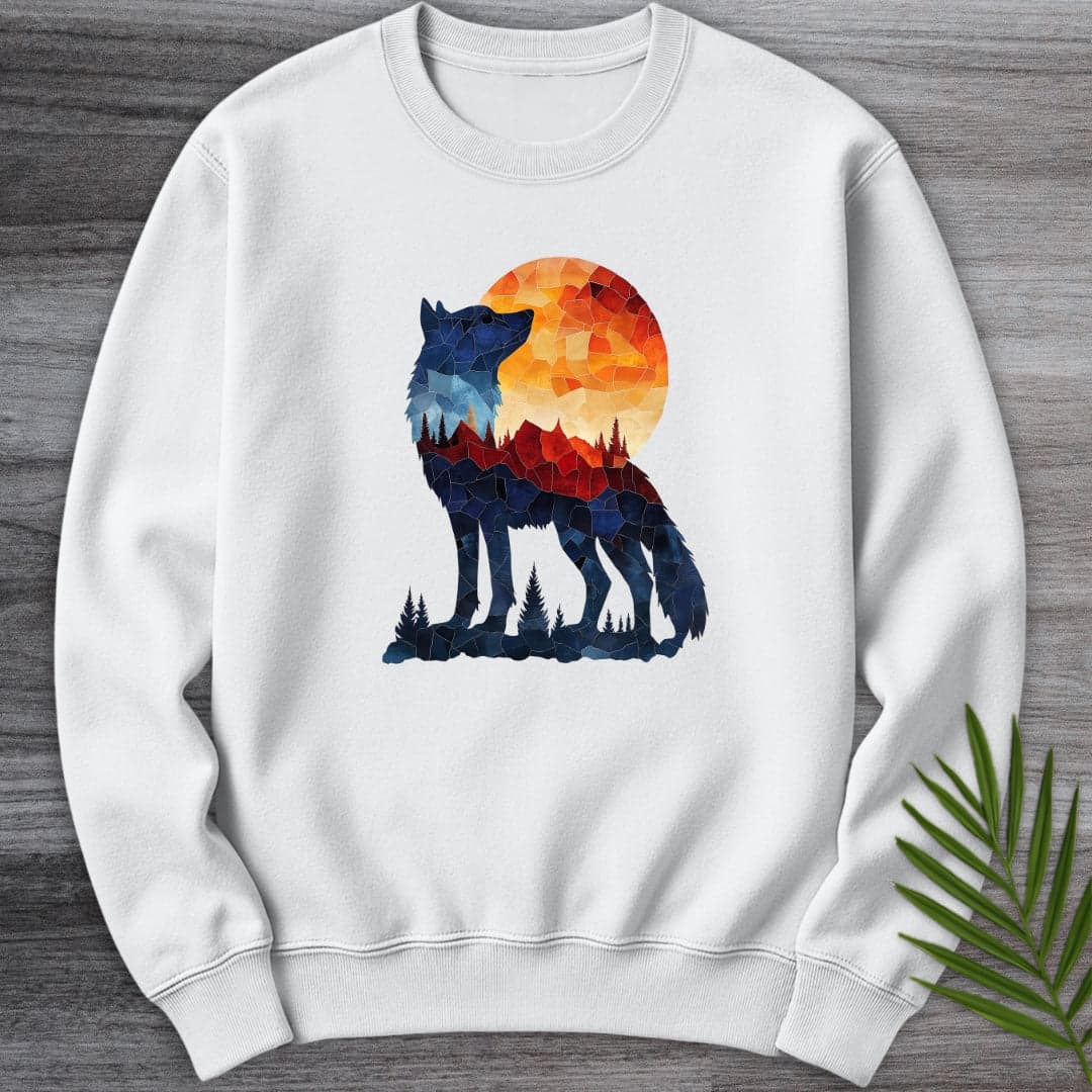 Sweatshirt White / S Mosaic Silhouette Dire Wolf Crewneck