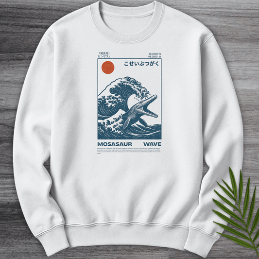 Sweatshirt White / S Mosasaur Wave Crewneck