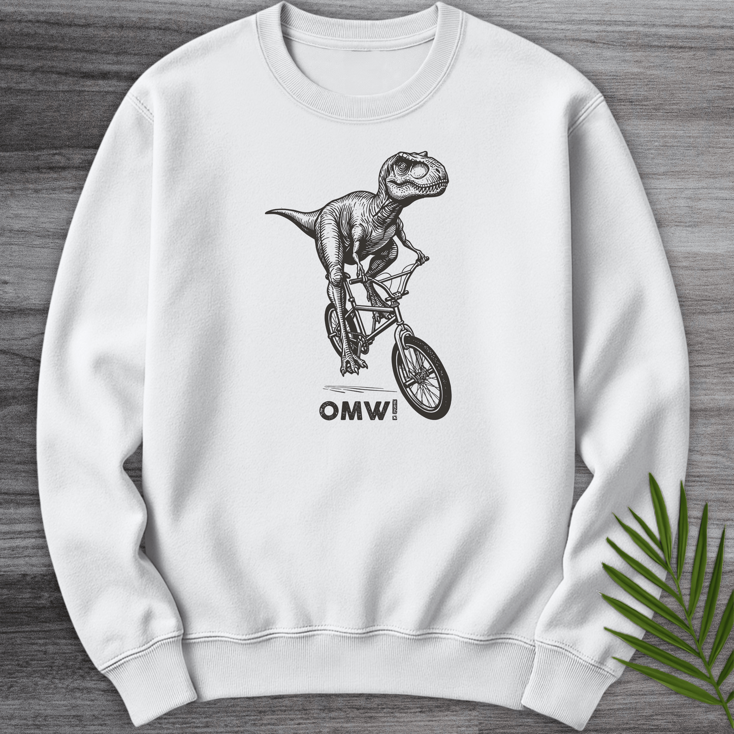Sweatshirt White / S O M W! Dino on Wheels Crewneck