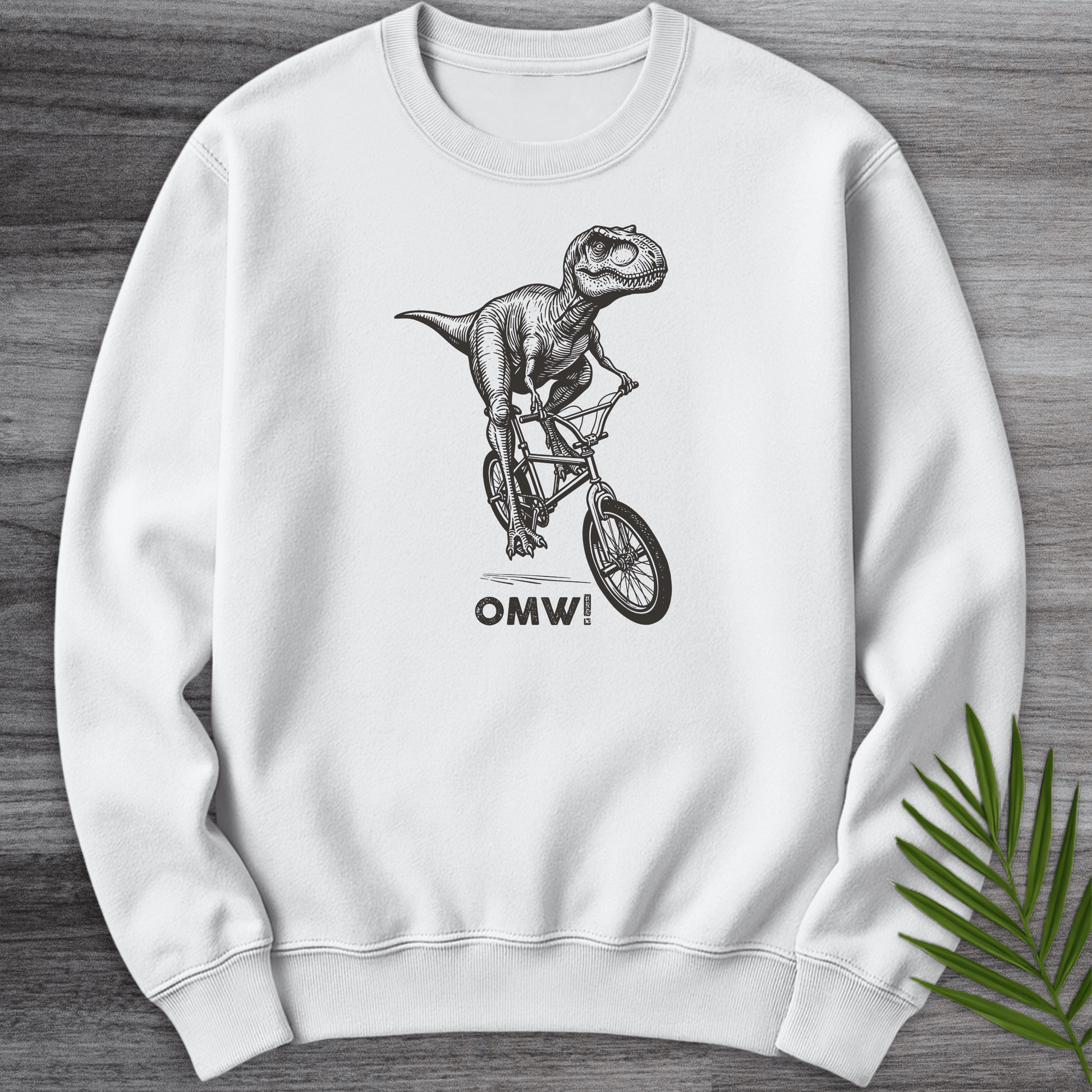 Sweatshirt White / S O M W! Dino on Wheels Crewneck