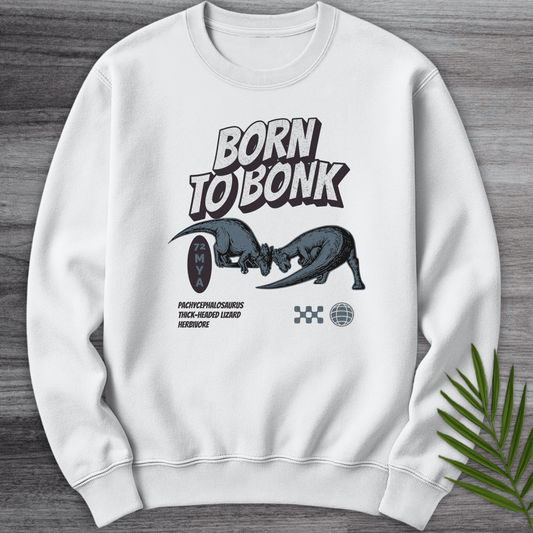 Sweatshirt White / S Pachycephalosaurus Born to Bonk Crewneck