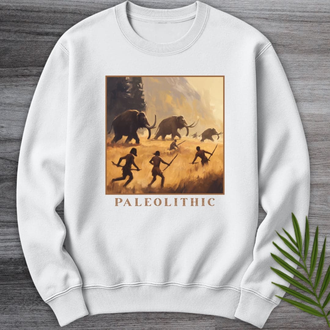 Sweatshirt White / S Paleolithic Mammoth Hunters Crewneck