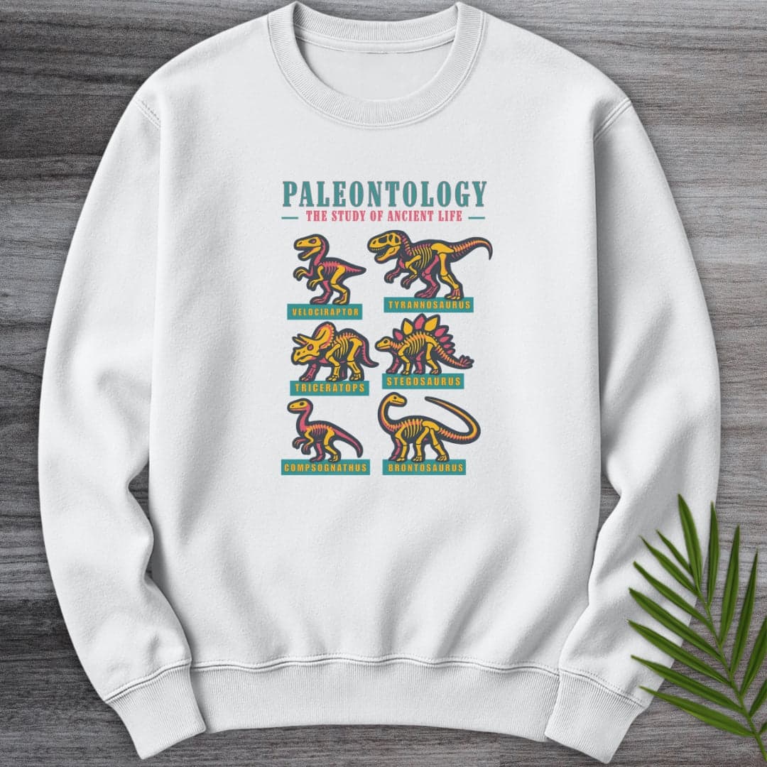 Sweatshirt White / S Paleontology Vintage Fossil Names Crewneck