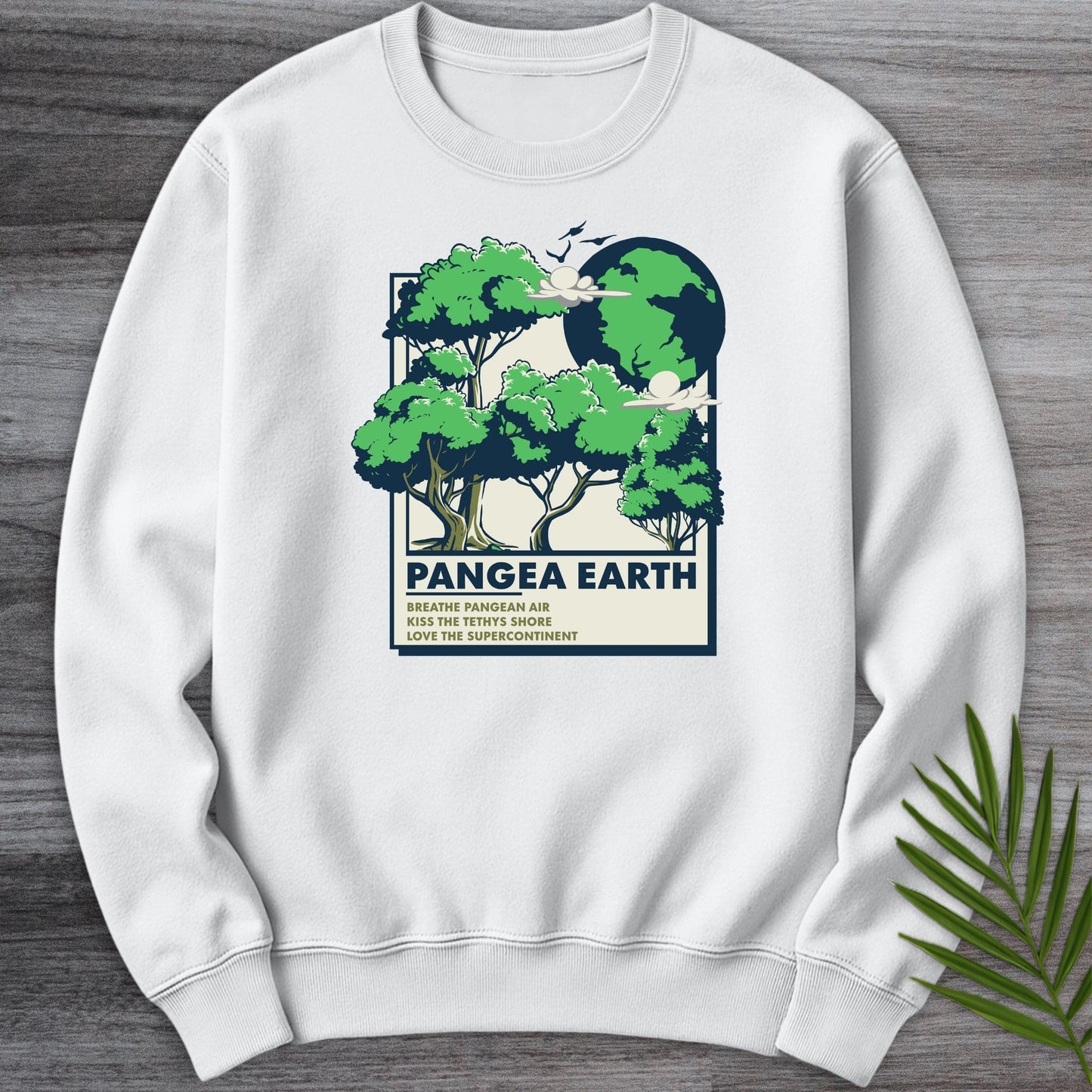 Sweatshirt White / S Pangea Earth Illustration Crewneck
