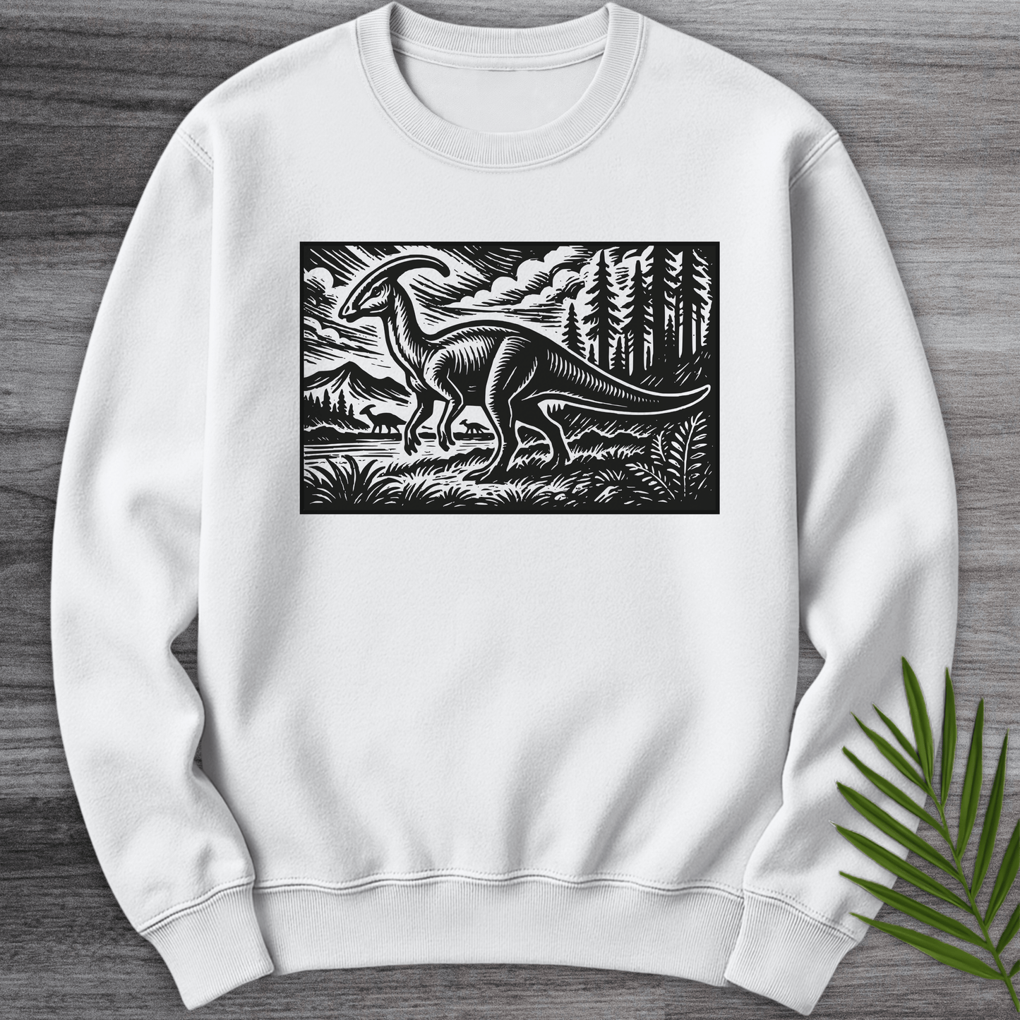 Sweatshirt White / S Parasaurolophus Forest Wanderer Crewneck